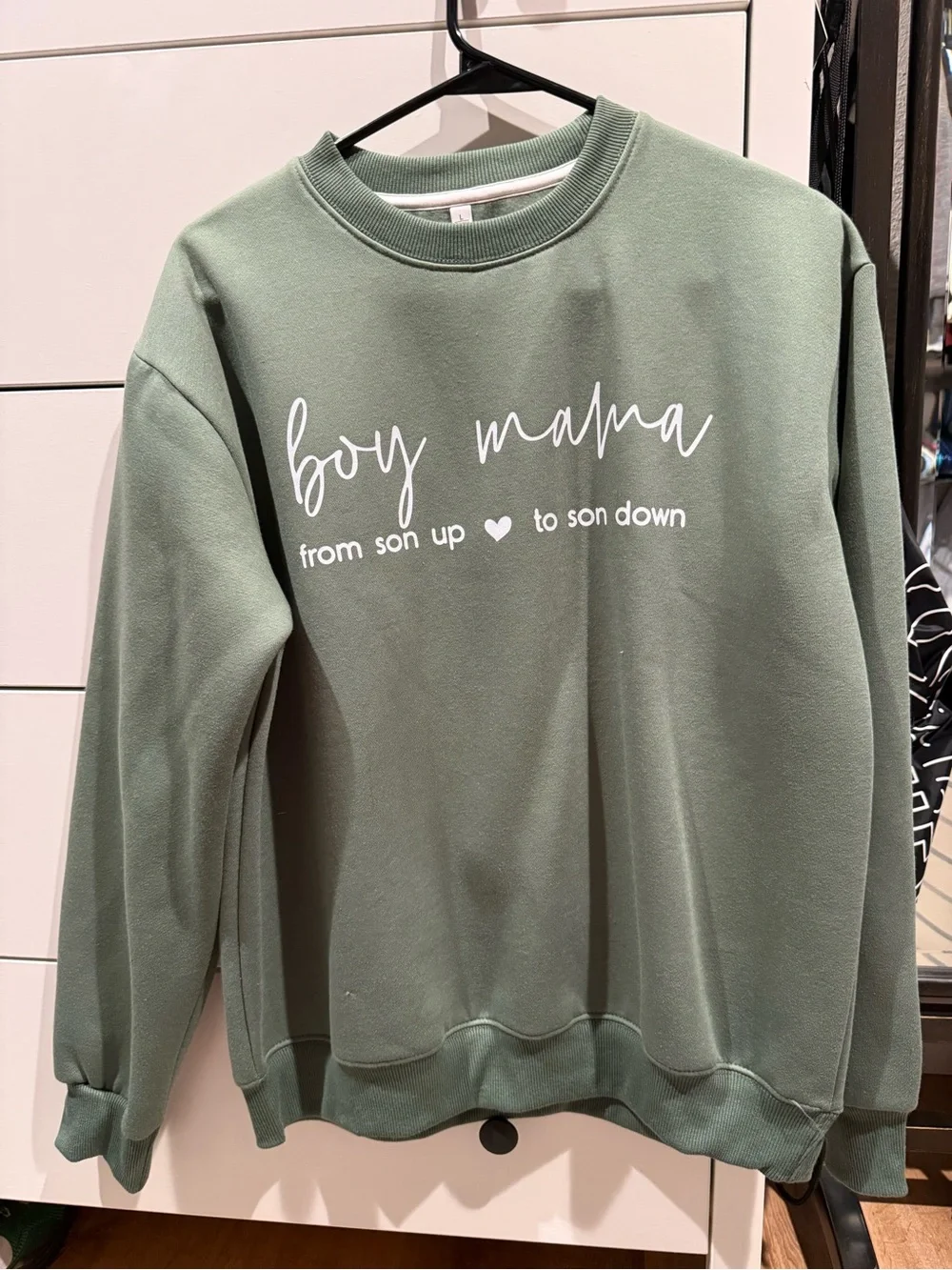 Boy Mama Green Crewneck Sweatshirt